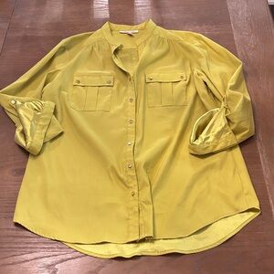 JM Collection Yellow Button-Down Shirt